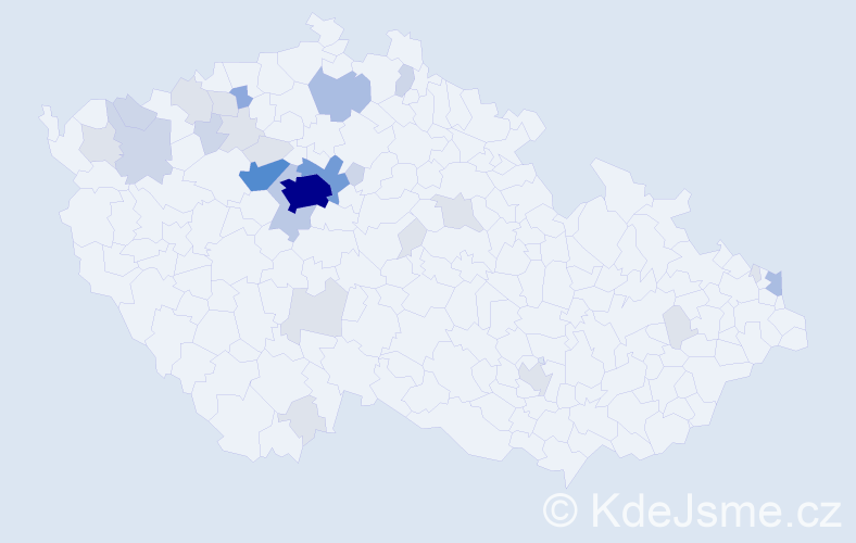 Příjmení: 'Kloubek', počet výskytů 88 v celé ČR