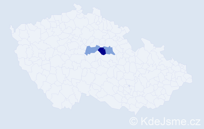 Příjmení: 'Stačinová', počet výskytů 12 v celé ČR