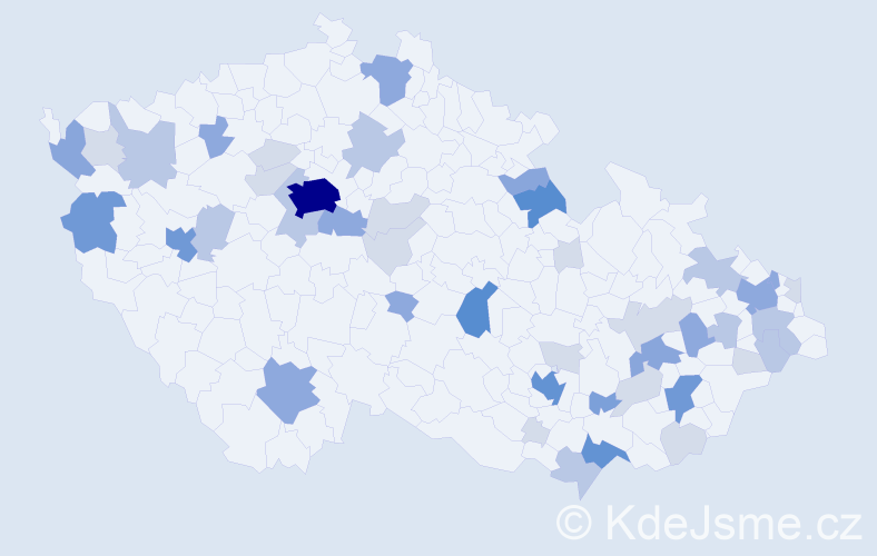 Příjmení: 'Halla', počet výskytů 138 v celé ČR