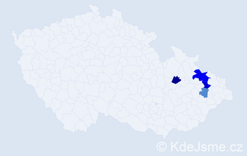 Příjmení: 'Slipek', počet výskytů 6 v celé ČR