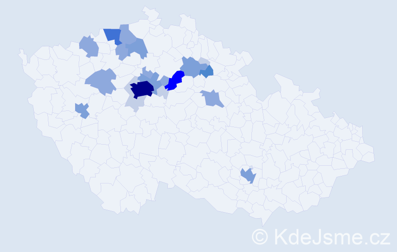 Příjmení: 'Loudil', počet výskytů 62 v celé ČR