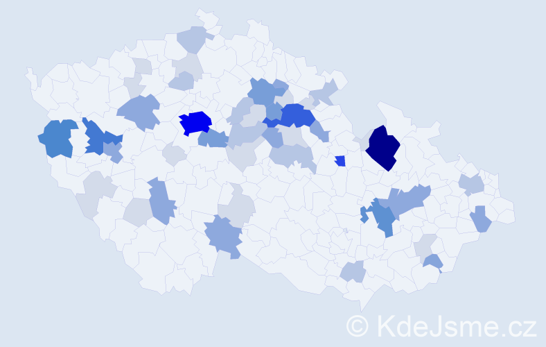 Příjmení: 'Končický', počet výskytů 152 v celé ČR