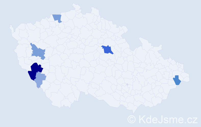 Příjmení: 'Lerach', počet výskytů 21 v celé ČR