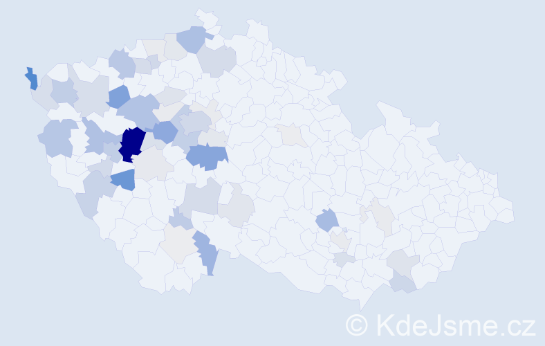 Příjmení: 'Svejkovský', počet výskytů 188 v celé ČR
