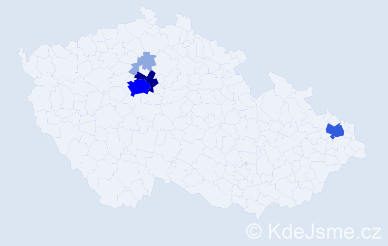 Příjmení: 'Kostych', počet výskytů 14 v celé ČR
