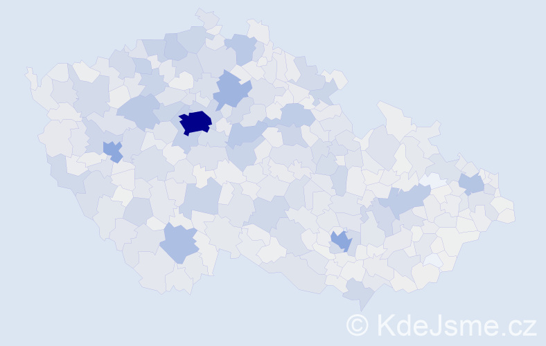 Příjmení: 'Beneš', počet výskytů 9484 v celé ČR