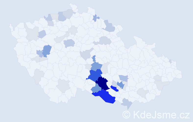 Příjmení: 'Krutišová', počet výskytů 182 v celé ČR