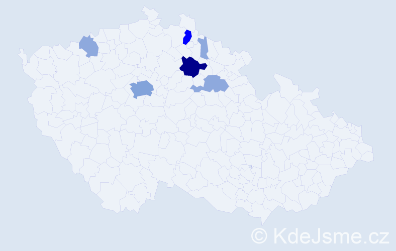 Příjmení: 'Saal', počet výskytů 19 v celé ČR