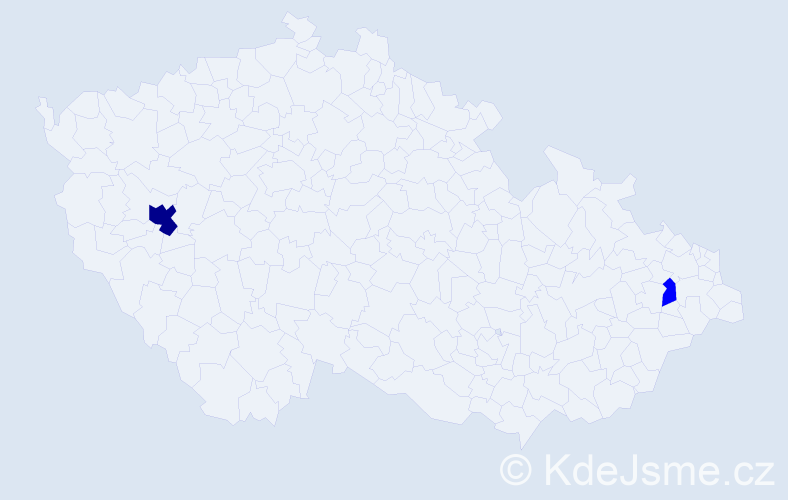 Příjmení: 'Čúliková', počet výskytů 3 v celé ČR