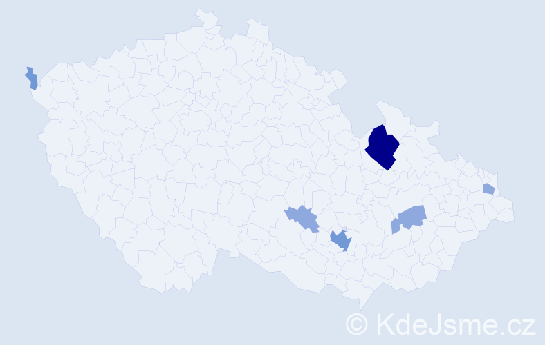 Příjmení: 'Heldesová', počet výskytů 14 v celé ČR