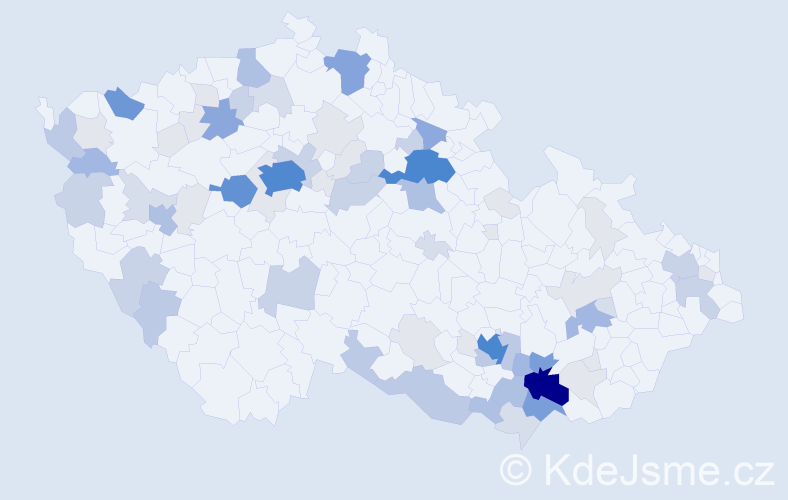 Příjmení: 'Bělohoubková', počet výskytů 289 v celé ČR