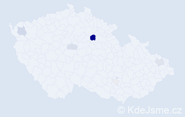 Příjmení: 'Hradická', počet výskytů 14 v celé ČR