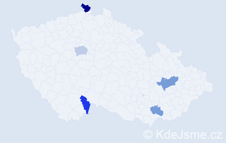 Příjmení: 'Tadič', počet výskytů 10 v celé ČR