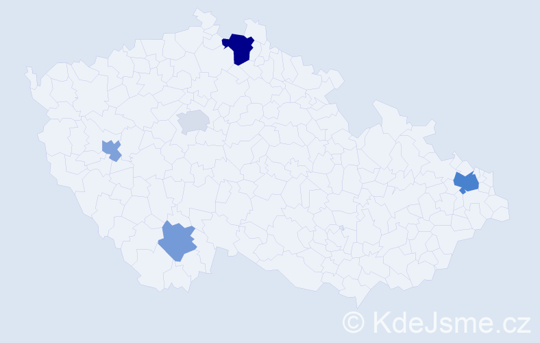 Příjmení: 'Dobrík', počet výskytů 9 v celé ČR