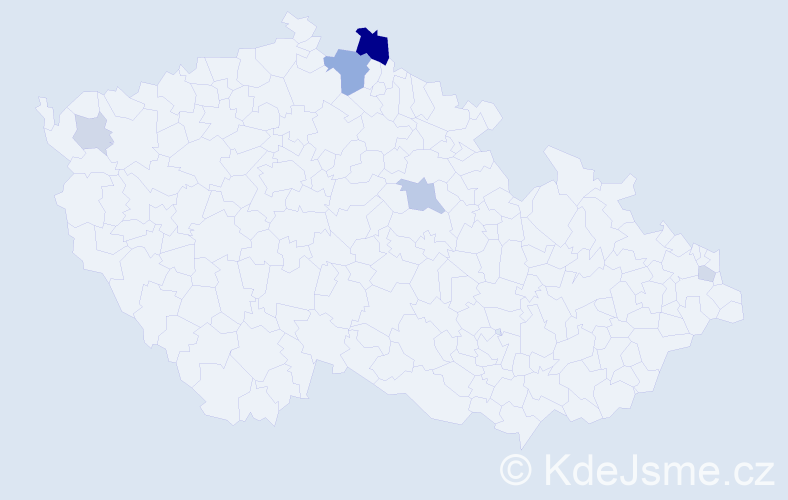 Příjmení: 'Kožariková', počet výskytů 13 v celé ČR