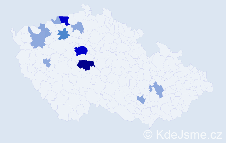 Příjmení: 'Wainer', počet výskytů 38 v celé ČR