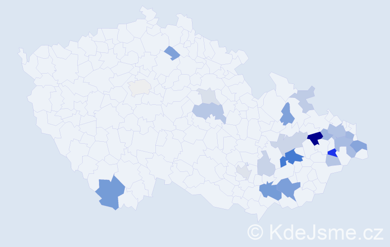 Příjmení: 'Valčuha', počet výskytů 57 v celé ČR