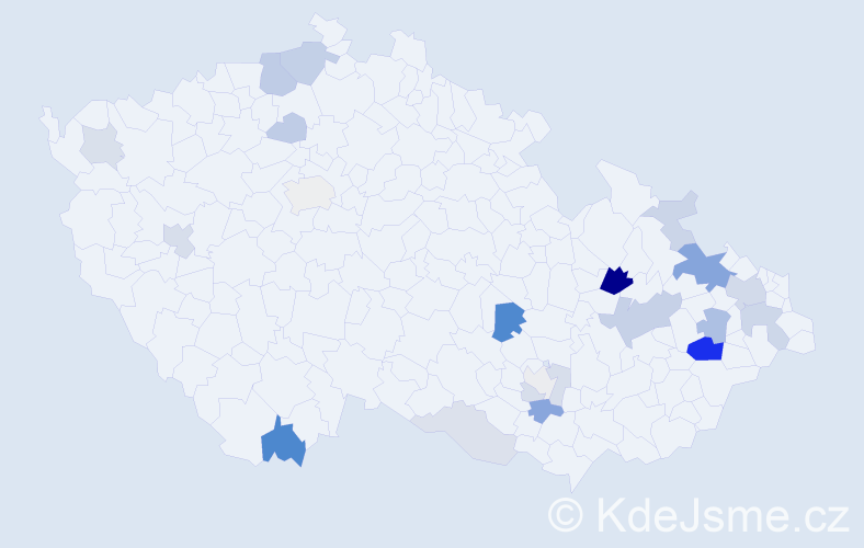 Příjmení: 'Kostelná', počet výskytů 56 v celé ČR