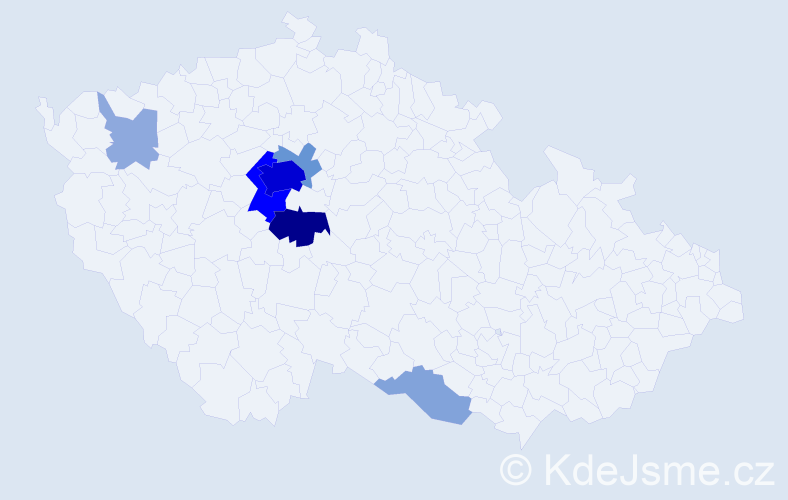 Příjmení: 'Dalibába', počet výskytů 27 v celé ČR
