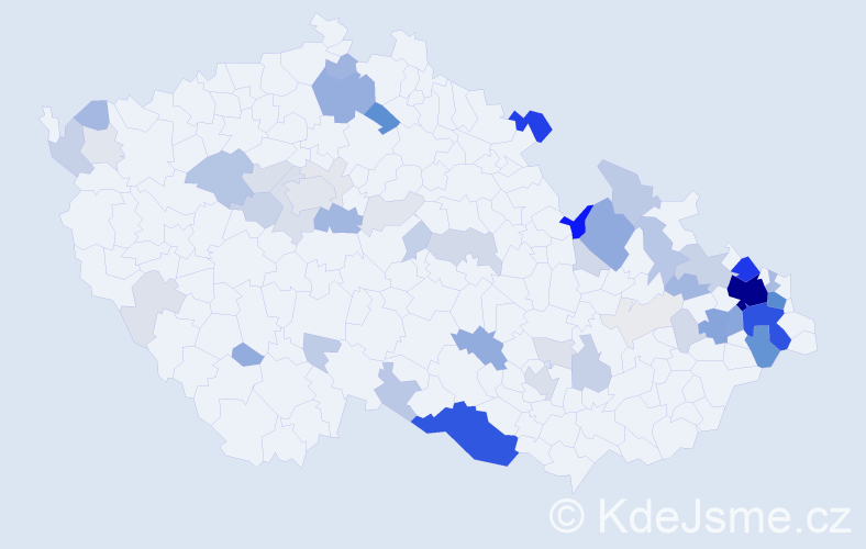 Příjmení: 'Cholevová', počet výskytů 261 v celé ČR