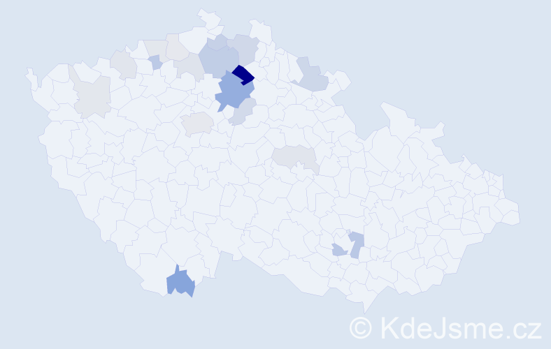 Příjmení: 'Badalcová', počet výskytů 43 v celé ČR