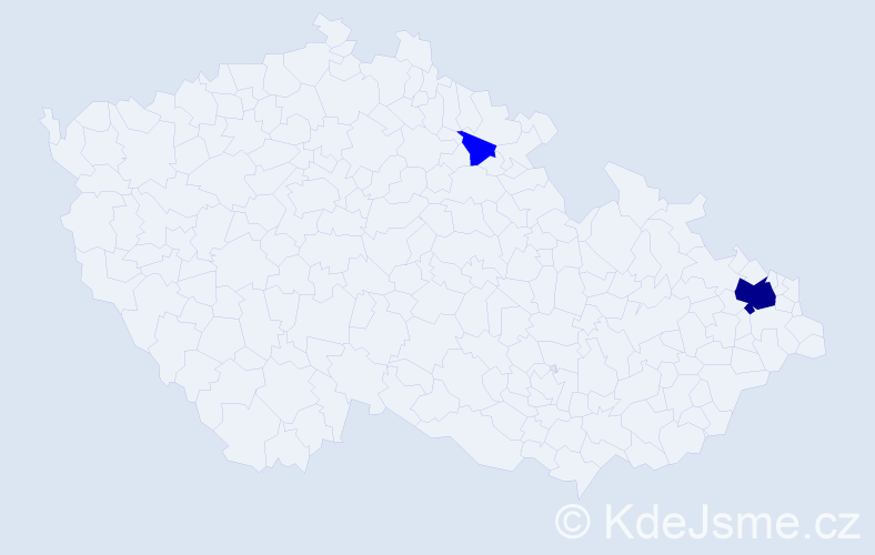 Příjmení: 'Mittáková', počet výskytů 5 v celé ČR