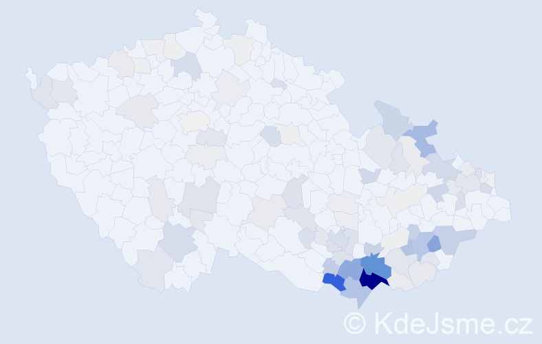 Příjmení: 'Bravenec', počet výskytů 373 v celé ČR