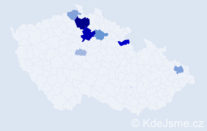 Příjmení: 'Diga', počet výskytů 30 v celé ČR