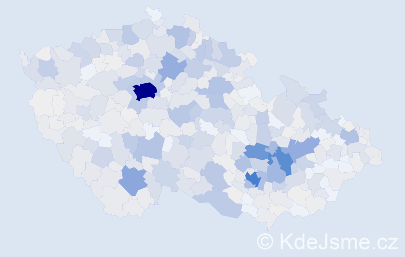 Příjmení: 'Koudelka', počet výskytů 2435 v celé ČR
