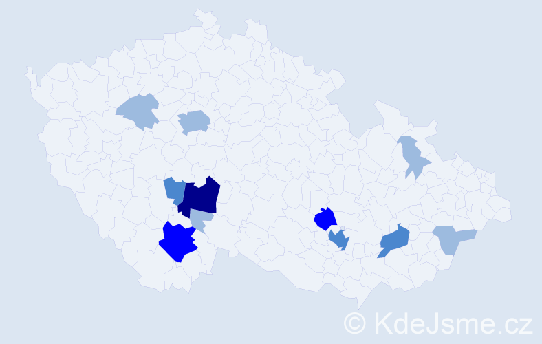 Příjmení: 'Permedlová', počet výskytů 21 v celé ČR