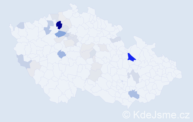 Příjmení: 'Kunrtová', počet výskytů 113 v celé ČR