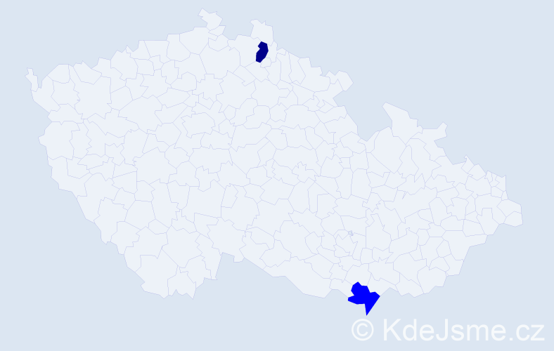 Příjmení: 'Pňačeková', počet výskytů 3 v celé ČR