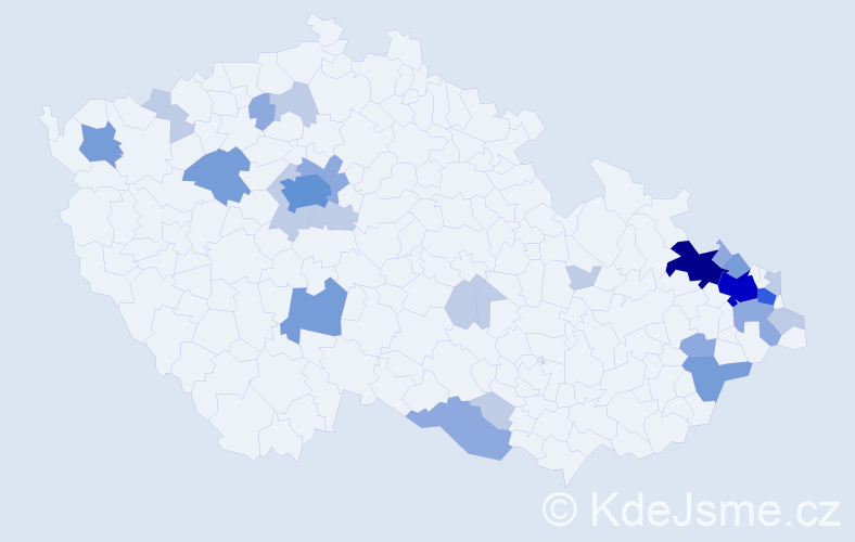 Příjmení: 'Kristianová', počet výskytů 66 v celé ČR