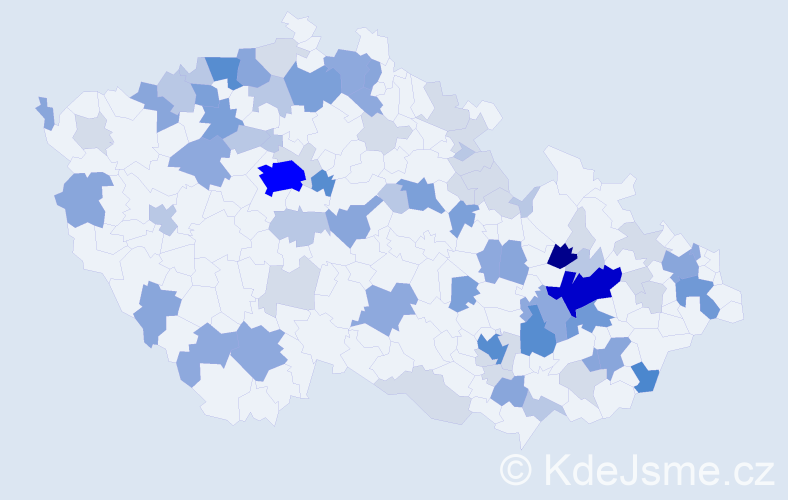 Příjmení: 'Mišák', počet výskytů 249 v celé ČR