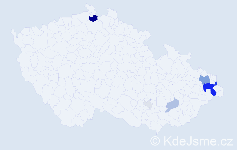 Příjmení: 'Kyselovská', počet výskytů 20 v celé ČR