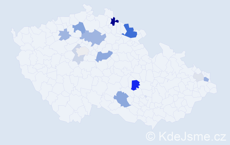 Příjmení: 'Csicso', počet výskytů 25 v celé ČR