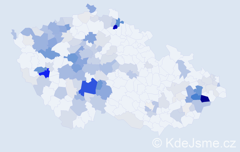 Příjmení: 'Drda', počet výskytů 521 v celé ČR