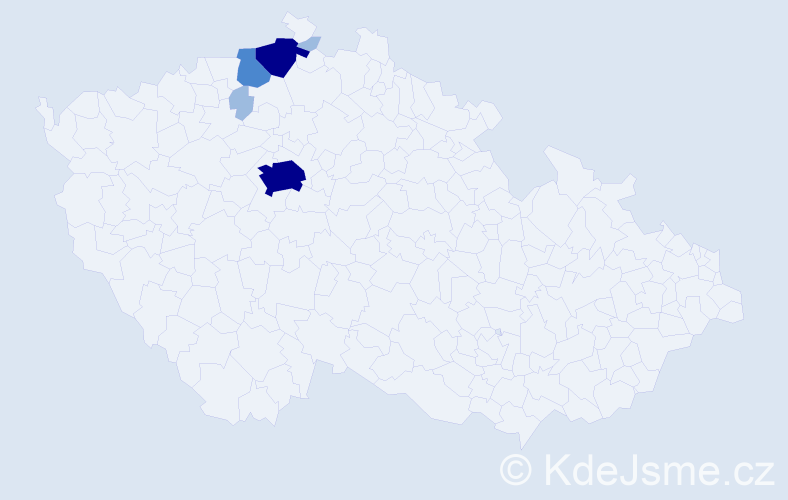 Příjmení: 'Kudrmann', počet výskytů 12 v celé ČR