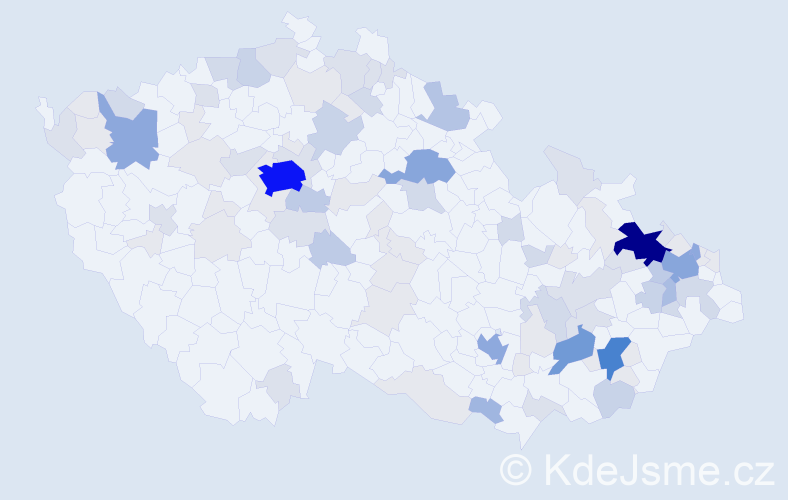 Příjmení: 'Hoza', počet výskytů 317 v celé ČR