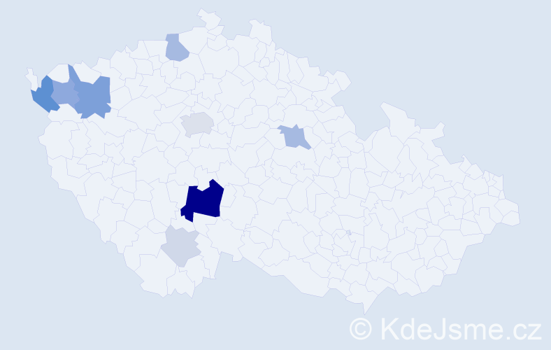 Příjmení: 'Trska', počet výskytů 27 v celé ČR