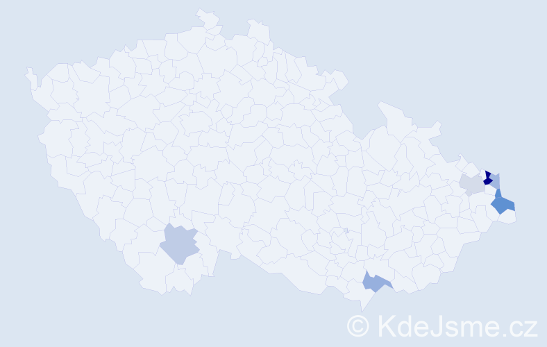 Příjmení: 'Rzeszutko', počet výskytů 11 v celé ČR