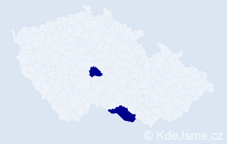 Příjmení: 'Pavlin', počet výskytů 2 v celé ČR
