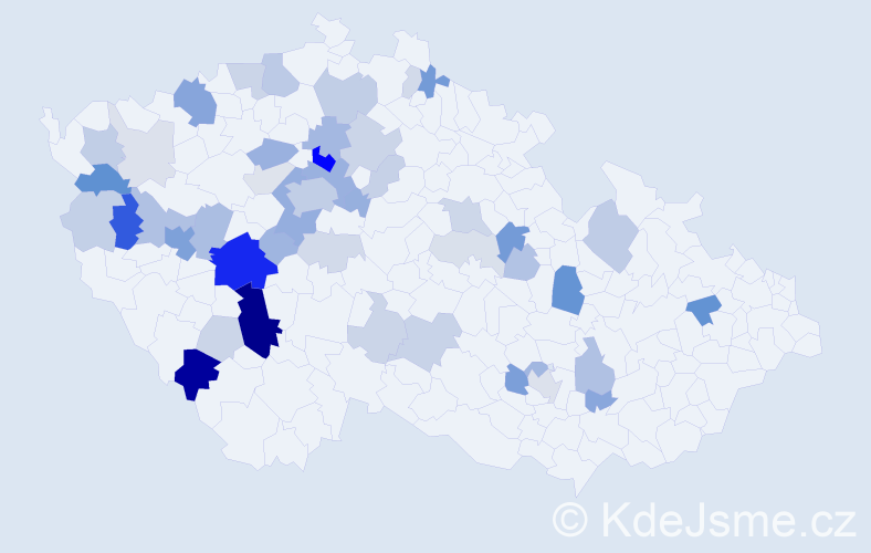 Příjmení: 'Cvrk', počet výskytů 146 v celé ČR