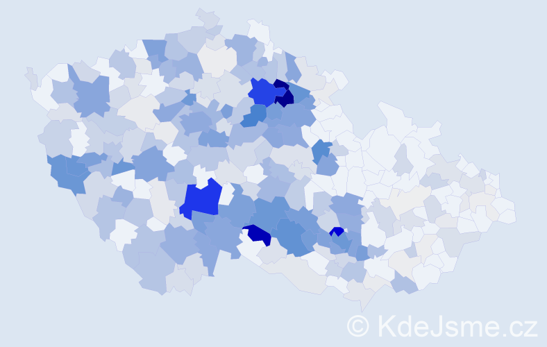 Příjmení: 'Kazdová', počet výskytů 1073 v celé ČR
