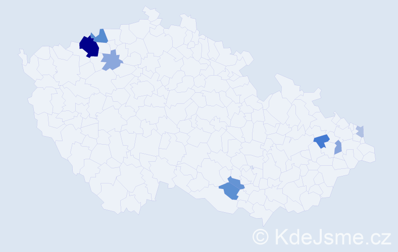 Příjmení: 'Jurecová', počet výskytů 16 v celé ČR