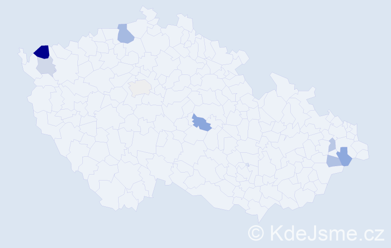 Příjmení: 'Cisárik', počet výskytů 12 v celé ČR