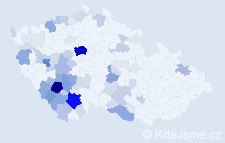 Příjmení: 'Bártík', počet výskytů 272 v celé ČR