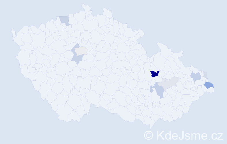 Příjmení: 'Ondris', počet výskytů 23 v celé ČR