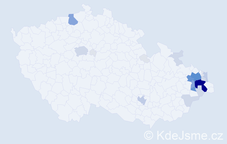 Příjmení: 'Ulčák', počet výskytů 101 v celé ČR
