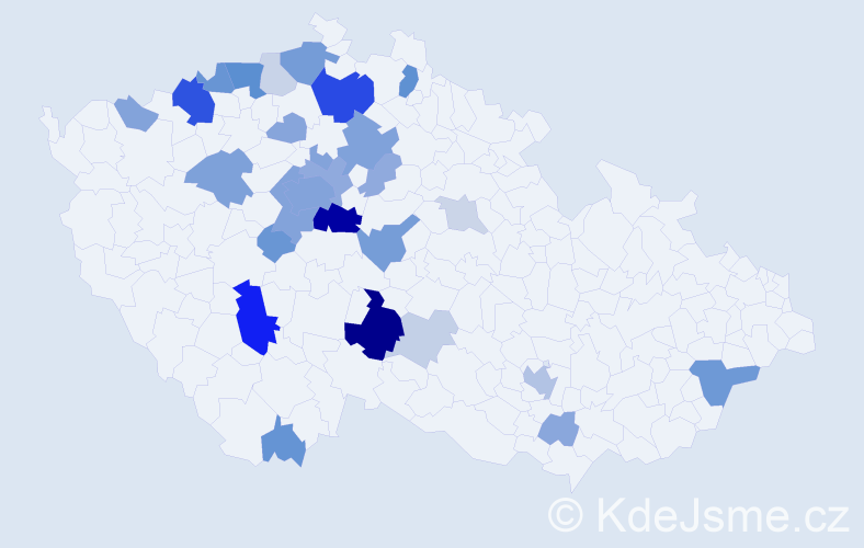 Příjmení: 'Kouřimská', počet výskytů 94 v celé ČR